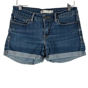 Levis Denim Jean Shorts‎ Womens 28 Cuffed Dark Wash Casual Everyday Size 6